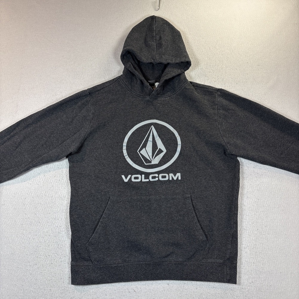 Men's Volcom Blaquedout Cotton Poly Pullover Hoodie XL Gray